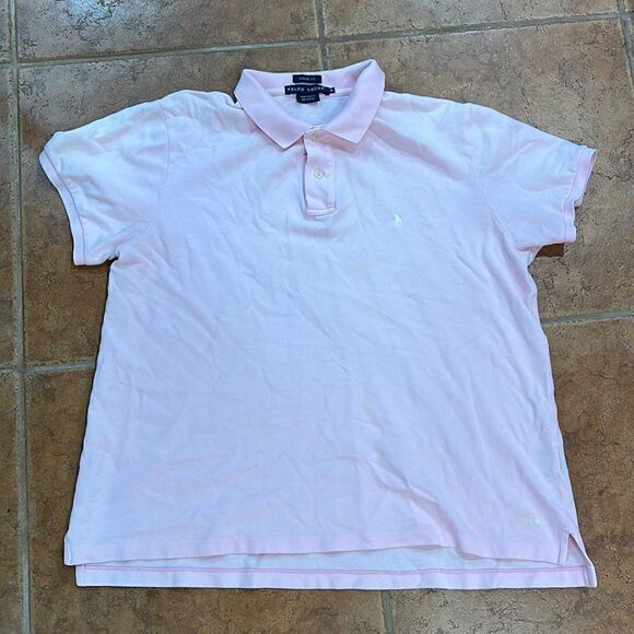 Ralph Lauren classic Fit Short Sleeve Polo Shirt Pink Size XL - Picture 1 of 7